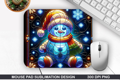Snowman Mouse Pad Sublimation, Christmas Mouse Pad PNG Product Image 1