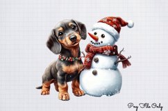 Christmas Dachshunds Clipart PNG Product Image 1