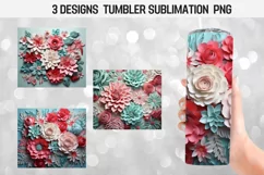 3D Paper Floral Tumbler Sublimation Designs Product Image 1