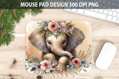 Watercolor Elephant Mouse pad Sublimation - Animal PNG Product Image 1