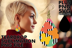Elegant Teardrop Earrings Designs PNG, Funky Pattern Product Image 1
