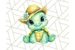 Cute Baby Turtle Clipart, Cute Animals Png Product Image 5