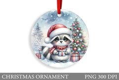 Cute Raccoon Christmas Ornament. Cute Raccoon Sublimation Product Image 1