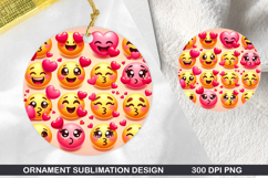 Emoji Stained Glass Ornament PNG, Digital Download File Product Image 1