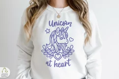 Unicorn at heart svg Unicorn t shirt design for girl svg dxf Product Image 6