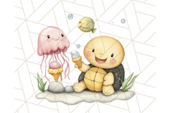 Spring Animal Ice Cream Clipart, Cute Pastel Animal PNG Product Image 5