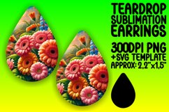 Charming Teardrop Earrings Design PNG , Flower Product Image 1