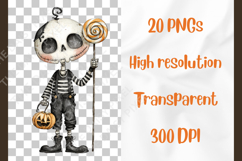 Whimsical Gothic Halloween Clipart - Creepy Cute Watercolor Product Image 7