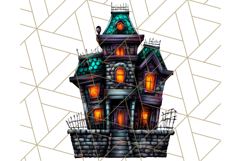 Haunted Houses Clipart PNG, Spooky Halloween Homes Product Image 5