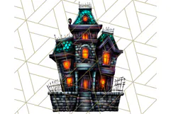 Haunted Houses Clipart PNG, Spooky Halloween Homes Product Image 5