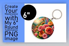 Elegant Keychain Circle PNG Artwork , Flower Product Image 1