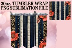 Stylish 3D Leopard and Flower Tumbler Wrap Art Product Image 1