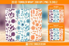 Flowers Tumbler Wrap Designs, Sublimation Wrap Product Image 1