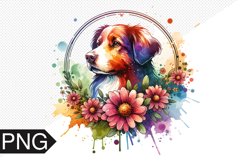 Dog Flowers Sublimation - Dog Clipart PNG Design Product Image 1