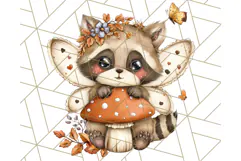 Fall Fairy Animal Clipart PNG, Woodland Creatures With Wings Product Image 5