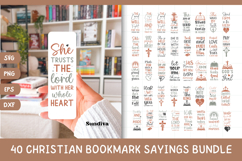 40 Christian Bookmark Sayings SVG Bundle Product Image 1
