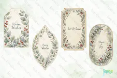 Vintage Winter Tags Clipart Product Image 1