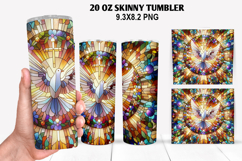 Dove Flower Skinny Tumbler 20oz Wrap Design, Easter Tumbler Product Image 1