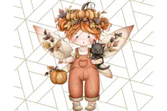 Halloween Fairy Clipart PNG, Spooky Cute Character Art Product Image 5