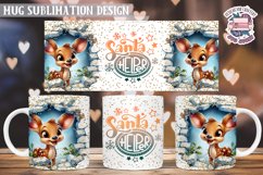 Christmas Mug Wrap Sublimation Funny Quote 3D Wall Animal Product Image 1