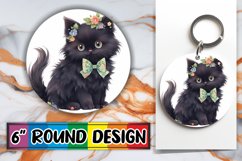 Sweet Watercolor Kitty Keychain Design Product Image 1