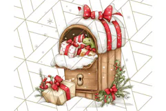 Christmas Dinosaur PNG Clipart, Cute Dino Holiday Art Png Product Image 5
