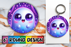 Unique Sublimation Round Ornaments PNG, 3D Cute Ghost Product Image 1