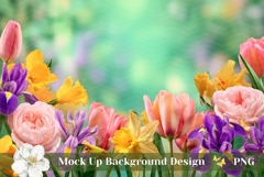 Spring Background, Flowers Background PNG, Tulips Background Product Image 1