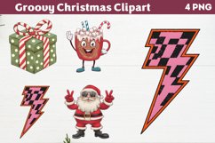 Groovy Christmas Clipart PNG Product Image 1