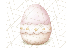 Pastel Pink Easter Bunny Egg and Flowers Clipart PNG Product Image 2