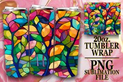 Stained Glass Tree Wrap 20oz Colorful Sublimation Art Product Image 1