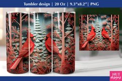 3D tumbler wrap 3D Christmas tumbler 20oz Cardinal bird Product Image 1
