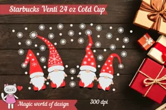 Christmas gnomes SVG, Full Wrap Venti Cold Cup 24 oz Product Image 2