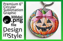 Trendy Circle Design Sublimation PNG , Cute Pumpkin Product Image 1