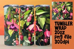 Flower Oil Painting Tumbler Wrap for Sublimation Product Image 1