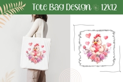 Watercolor Bird Illustration, Cartoon Bird Tote Bag Design Product Image 1