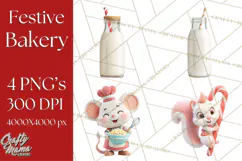 Cozy Christmas Bakery Gingerbread Clip Art PNG Festive Mini Product Image 1