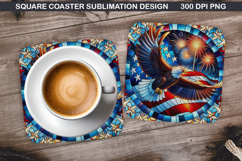 Eagle Coaster Sublimation, 4th Of July Coaster PNG Product Image 1