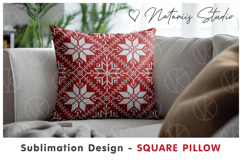 2 Cozy Christmas Knitted Designs - Sublimation Square Pillow Product Image 4