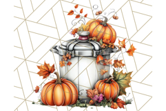 Fall Cottagecore Kitchen Clipart, Cozy Autumn Kitchen PNG Product Image 5