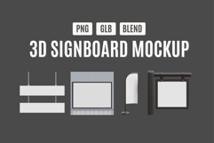 3D Signboard Mockup Set 2 Product Image 1
