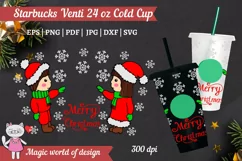 Merry Christmas kids svg for Full Wrap Venti Cold Cup 24 oz Product Image 1