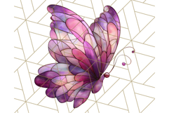 Stained Glass Butterfly PNG Colorful Clipart for Sublimation Product Image 5
