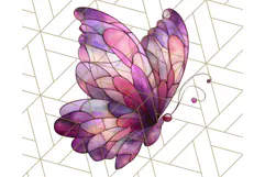 Stained Glass Butterfly PNG Colorful Clipart for Sublimation Product Image 5