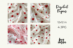 Coquette Textile Valentine Digital Paper Kit Rococo Patterns Product Image 2