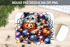 Watercolor Cat Mouse Pad Sublimation - Animal PNG Product Image 1