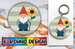 Sublimation Circle Ornaments PNG, Spring Gnomes Product Image 1