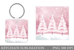 Christmas Tree Keychain. Christmas Keychain Sublimation Product Image 1