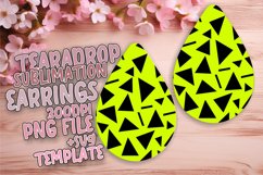 Neon Radiance Teardrop Earring Sublimation Design Product Image 1