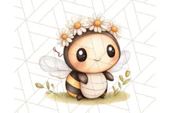 Adorable Bee Clipart PNG, Kawaii Bumblebee Illustrations Product Image 5